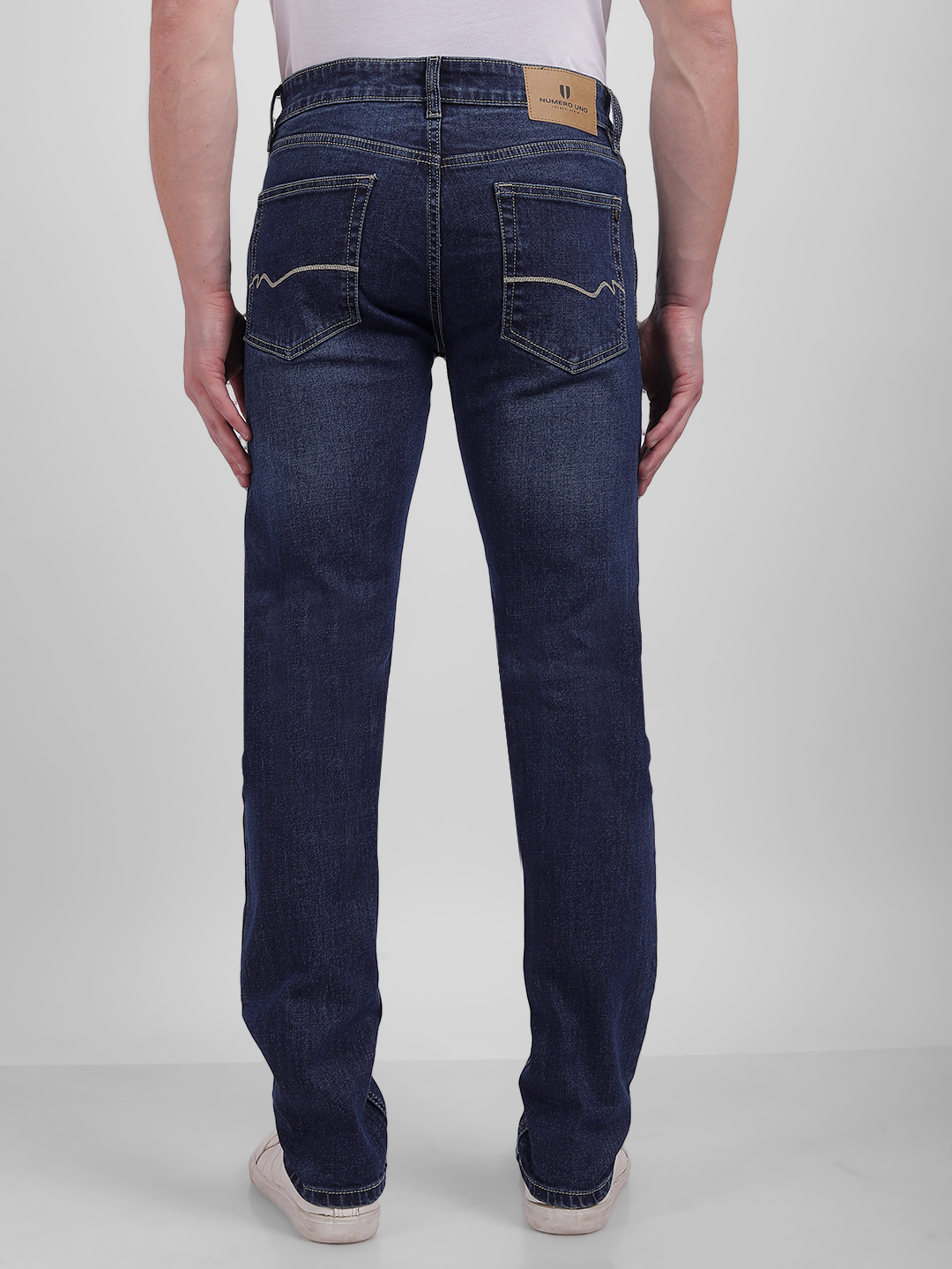 Numero Uno Men Faded Dark Blue Jeans